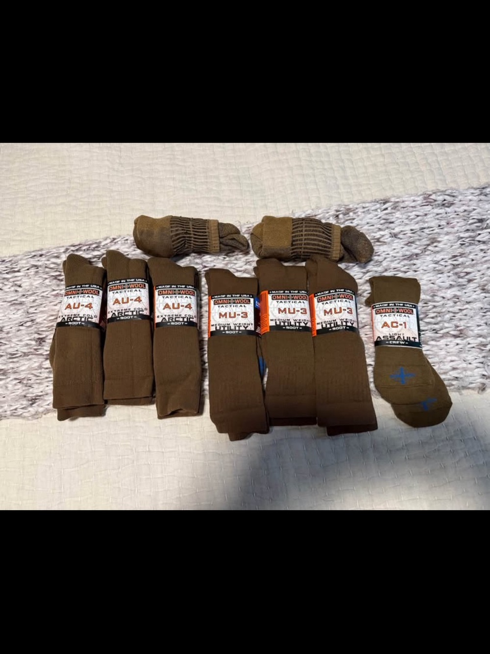 Assorted Men’s Tactical Crew Socks - Brown - Multipack